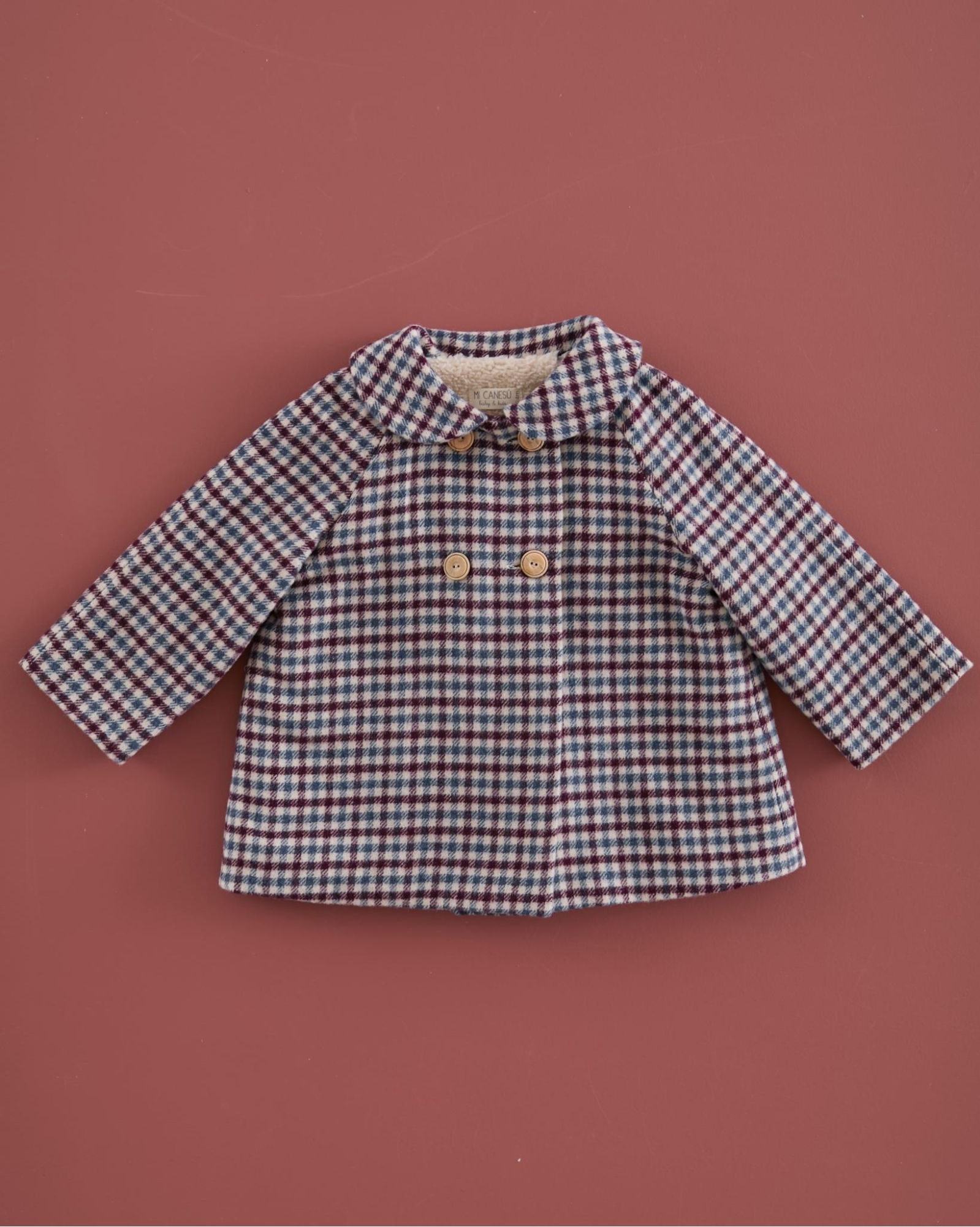 Abrigo Clásico Vichy Azul y Burdeos Mi Canesú - Main Image