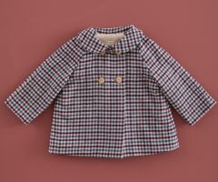 Casaco Clásico Vichy Azul e Bordô Casaco Clásico Vichy Azul e Bordô