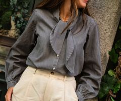 Blusa Lazo Denim Gris Blusa Lazo Denim Gris