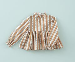 Blouse Peplum à Rayures Fleur Toffee Blouse Peplum à Rayures Fleur Toffee