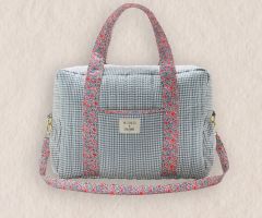 Mala de Viagem Minivichy Azul Denim e Liberty Mini Clarissa Mala de Viagem Minivichy Azul Denim e Liberty Mini Clarissa