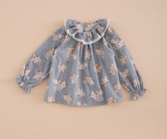 Chemise Col Volant Micro-côtelé Bouquet Chemise Col Volant Micro-côtelé Bouquet