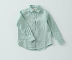 Camisa Lino Manga Larga Salvia Camisa Lino Manga Larga Salvia