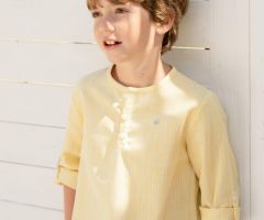 Chemise Garçon Petites Rayures Sand Chemise Garçon Petites Rayures Sand