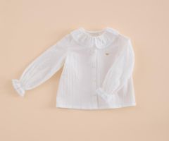 Camisa Folho Renda Off-White Camisa Folho Renda Off-White