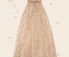 Capa Tul Dorada Corazones Capa Tul Dorada Corazones