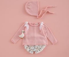 Culotte Musselina Flor Azul e Rosa Culotte Musselina Flor Azul e Rosa