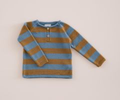 Pull Rayures Cannelle et Bleu Plomb Pull Rayures Cannelle et Bleu Plomb