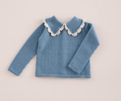 Camisola Gola Bebé Azul Chumbo Camisola Gola Bebé Azul Chumbo