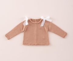 Camisola Abotoada Atrás Rosa Desbotado Camisola Abotoada Atrás Rosa Desbotado