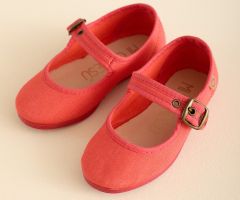 Ballerine à Bride Toile Épaisse Rouge Ballerine à Bride Toile Épaisse Rouge