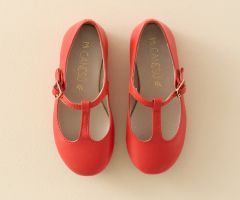 Merceditas "T" Piel Rojo Fiesta Merceditas "T" Piel Rojo Fiesta