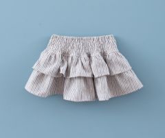 Mini-Jupe Flanelle Fines Rayures Bleu Mini-Jupe Flanelle Fines Rayures Bleu