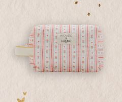 Trousse Toilette Carrée Micro-Côtelé Rayures Coeur Trousse Toilette Carrée Micro-Côtelé Rayures Coeur