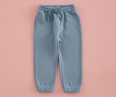 Calças Elásticas Jogging Azul Denim Calças Elásticas Jogging Azul Denim