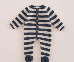 Babygrow Bebé Riscado Azul-Marinho Babygrow Bebé Riscado Azul-Marinho