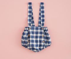 Bloomer à Bretelles Tartan Bleu Encre Bloomer à Bretelles Tartan Bleu Encre