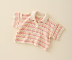 Polo Malha Rendilhada Pink Coco Polo Malha Rendilhada Pink Coco