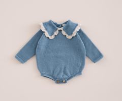 Fofo Malha Gola Bebé Azul Chumbo Fofo Malha Gola Bebé Azul Chumbo