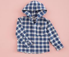 Sobrecamisa Capuz Tartan Azul-Tinta Sobrecamisa Capuz Tartan Azul-Tinta