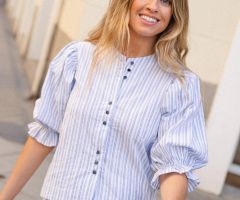 Top Peggy Riscado Azul-Céu Top Peggy Riscado Azul-Céu