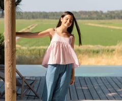 Top Bretelles Petites Rayures Pink Top Bretelles Petites Rayures Pink