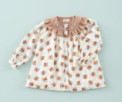 Robe Brodée Gaze Cozy Flowers Robe Brodée Gaze Cozy Flowers