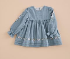 Vestido Bordado Pregas Aço Vestido Bordado Pregas Aço