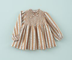 Robe Rayures Fleur Toffee Robe Rayures Fleur Toffee